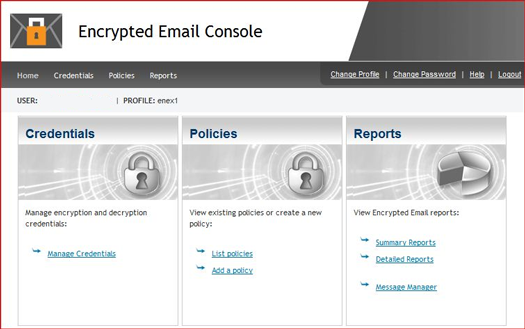 Encrypted Email Console